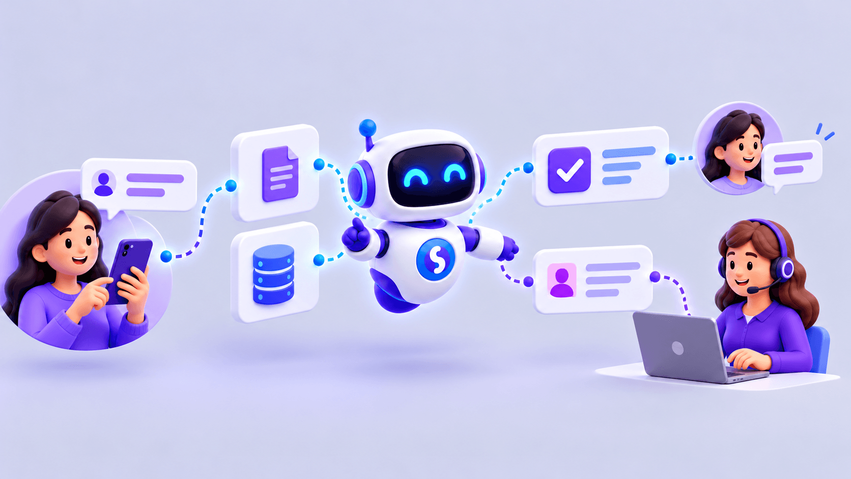 Consulta de un cliente pasa por documentos y datos antes de resolverse o derivarse a una persona