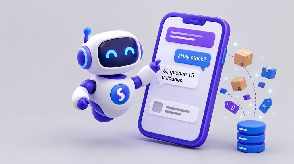 Agente de IA consulta disponibilidad de productos para responder una pregunta de stock